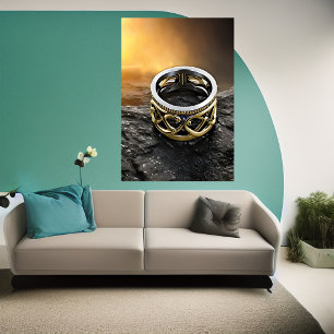 El anillo de oro y plata   Poster de arte de IA