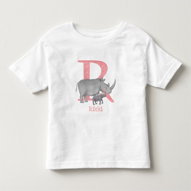El animal ABC R es para la camiseta del rinoceront (Anverso)