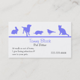 El animal azul siluetea la tarjeta de visita del