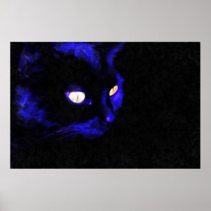 El animal de gato negro que propulsa el arte acríl