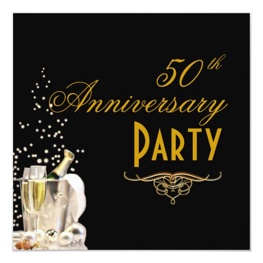 El aniversario, Champán burbujea las invitaciones Invitación 13,3 Cm X 13,3cm