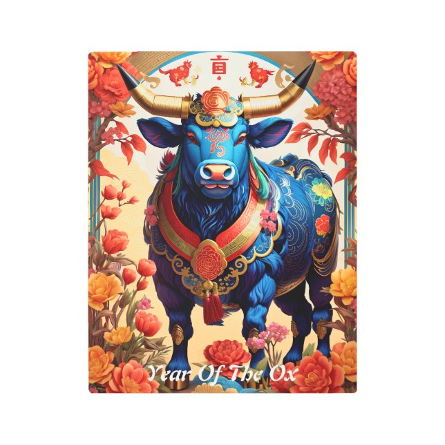 El Año Del Arte De La Pared Metalizado De Ox (Anverso)