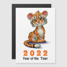 El año del tigre, 2022, lindo Naranja Personalizad