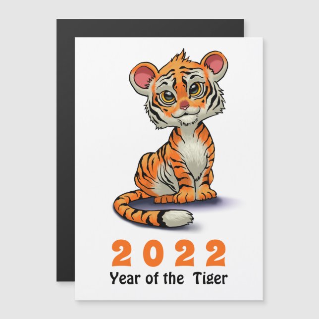 El año del tigre, 2022, lindo Naranja Personalizad (Anverso/Reverso)