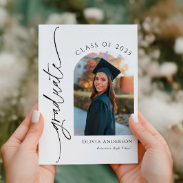 El anuncio de graduación de graduado con foto