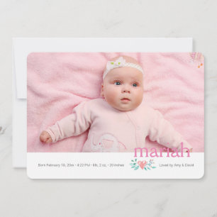 El anuncio del nacimiento de la foto de mi nombre