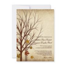 El árbol de la caída siluetea invitaciones de la