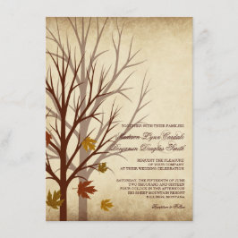El árbol de la caída siluetea invitaciones de la