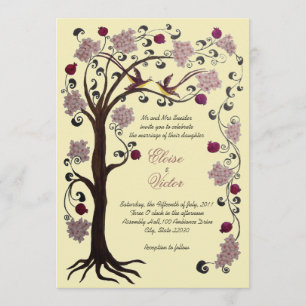 El árbol de la invitación del boda de la vida (v)