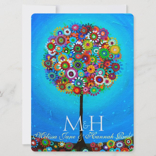 El árbol de la vida B'not Mitzvah Invitaciones (Anverso)