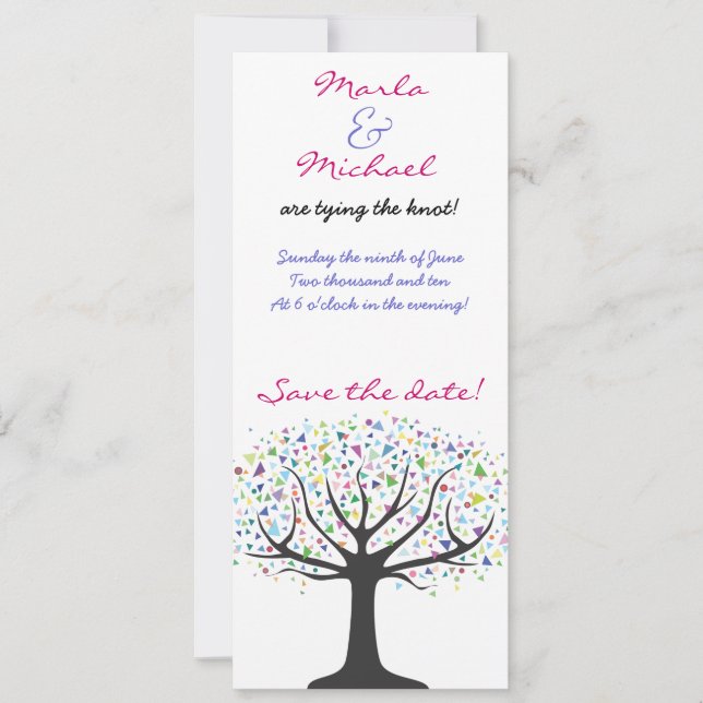 El árbol de la vida salva la invitación a la boda  (Anverso)