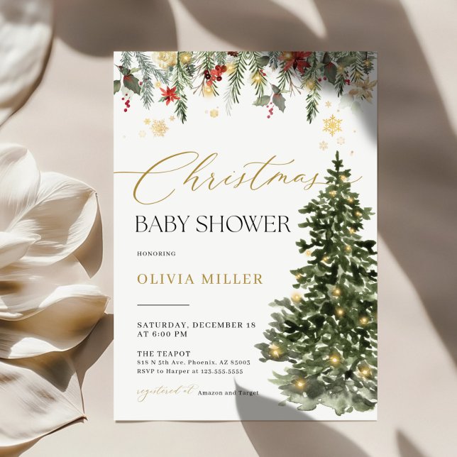 El árbol de Navidad Boho enciende la invitación de (Subido por el creador)