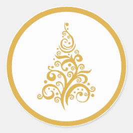 El árbol de navidad con oro remolina pegatina