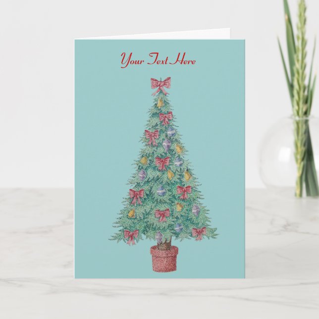 El árbol de navidad con rojo de las decoraciones (Anverso)