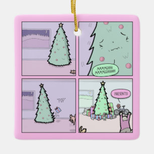 El árbol de navidad Pooping presenta el ornamento