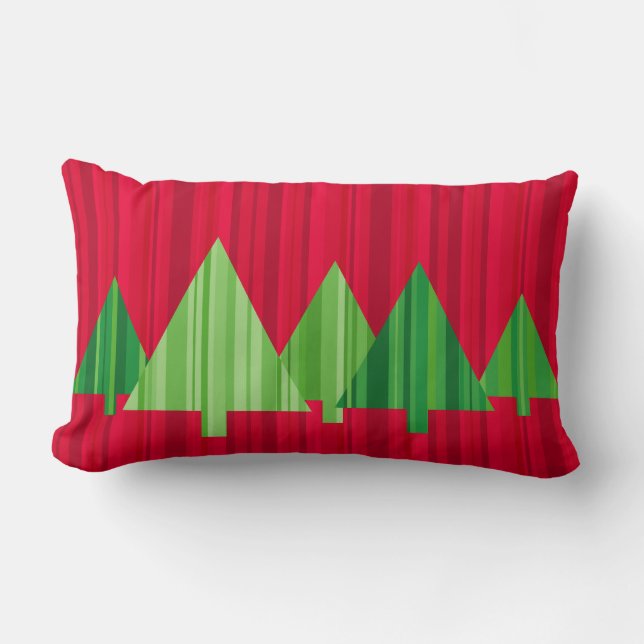 El árbol raya la almohada del navidad - el LUMBAR (Anverso)