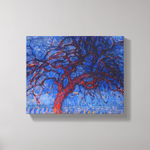 EL ÁRBOL ROJO, el arte de la pared de lona impreso