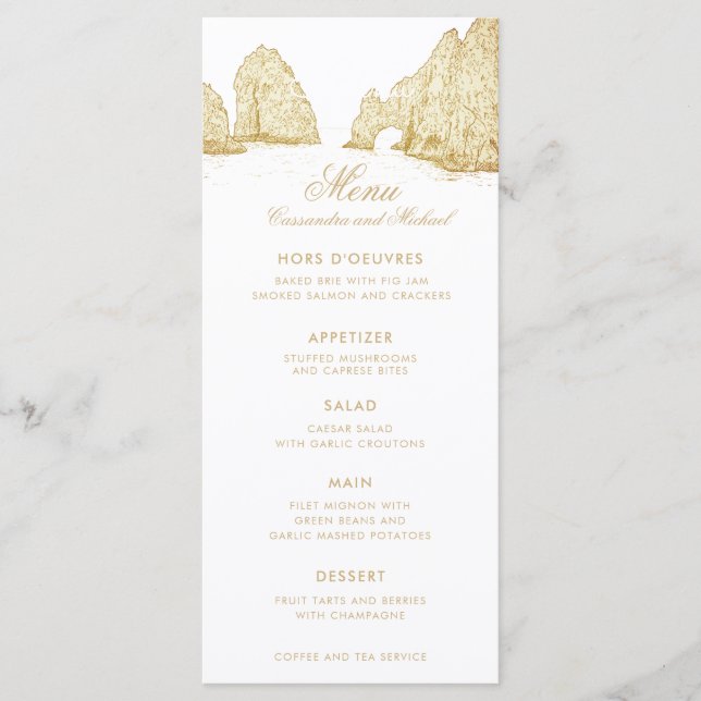 El Arco Cabo San Lucas Arch Menu (Anverso)