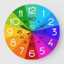 El arco iris aprende a contar el reloj de la clase