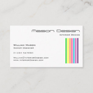 El arco iris blanco raya la tarjeta de visita