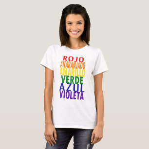 El arco iris colorea la camiseta (española)