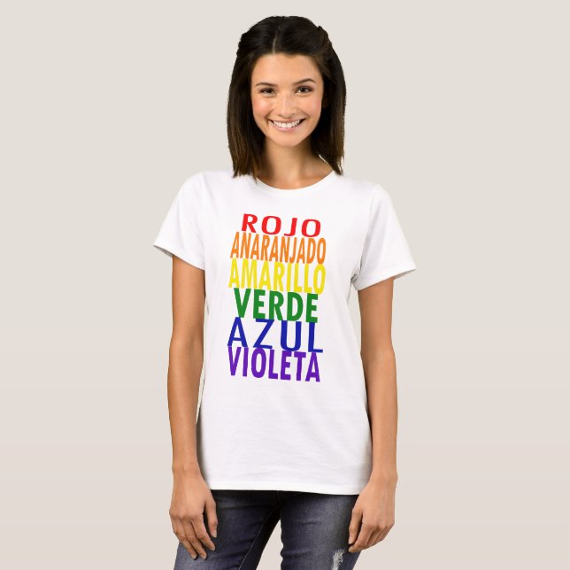 El arco iris colorea la camiseta (española) (Anverso completo)