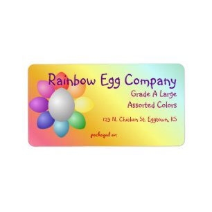 El arco iris colorido Eggs la etiqueta del cartón