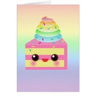 El arco iris del rosa de la torta de Kawaii