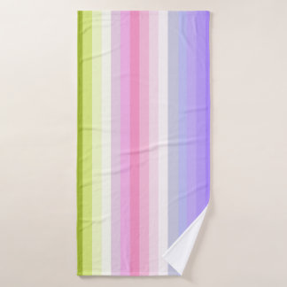El arco iris pálido raya la decoración del baño