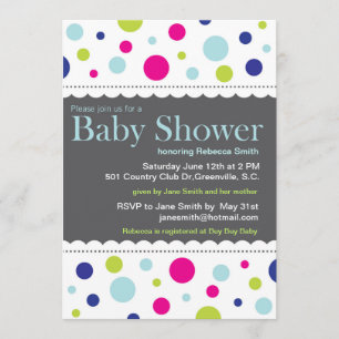 El arco iris puntea la invitación de Baby Shower