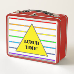 El arco iris raya tiempo del bocado del almuerzo