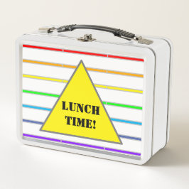 El arco iris raya tiempo del bocado del almuerzo