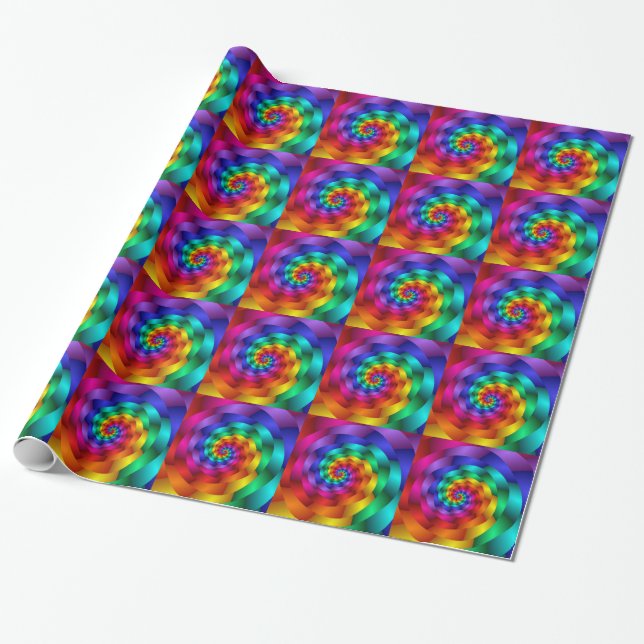 El arco iris tuerce en espiral papel de envoltorio (Desenrollado)
