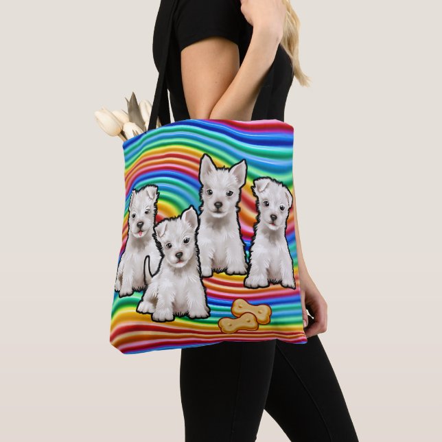 El arcoiris es un medio de la Bolsa Tote. (Detalle)
