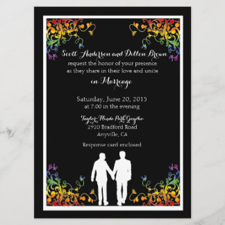 El arcoiris florece con las invitaciones a la boda