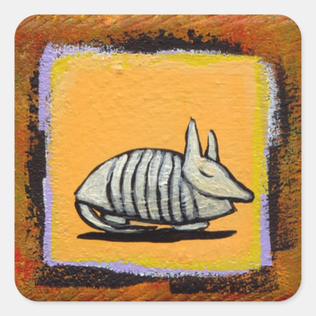 El armadillo durmiente pegatinas divertido arte or (Anverso)