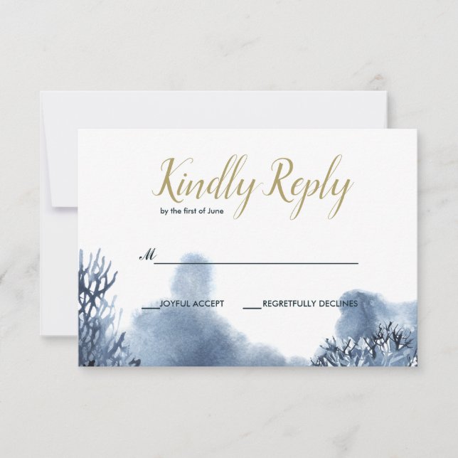 El arrecife azul | Boda náutica RSVP (Anverso)