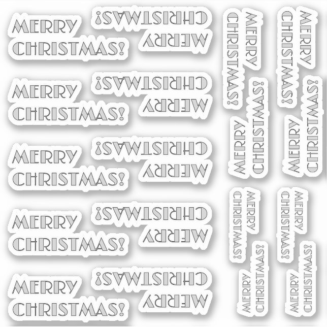 El Art Decó Inspiró "FELIZ NAVIDAD!" Pegatinas (Anverso)