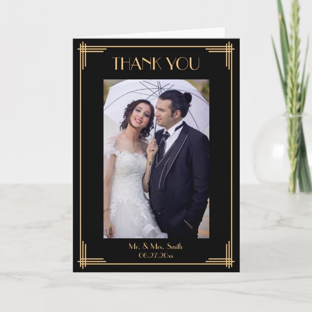 El art déco negro le agradece las tarjetas de (Anverso)