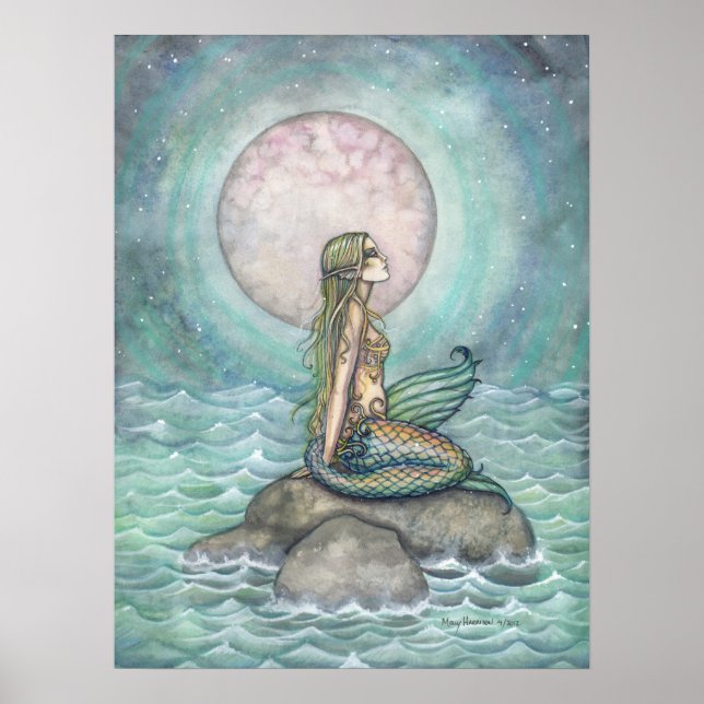 El arte acuático de la sirena del mar Pastel (Frente)