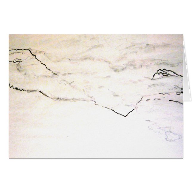 El arte carda el scketch simple de la montaña (Anverso (Horizontal))
