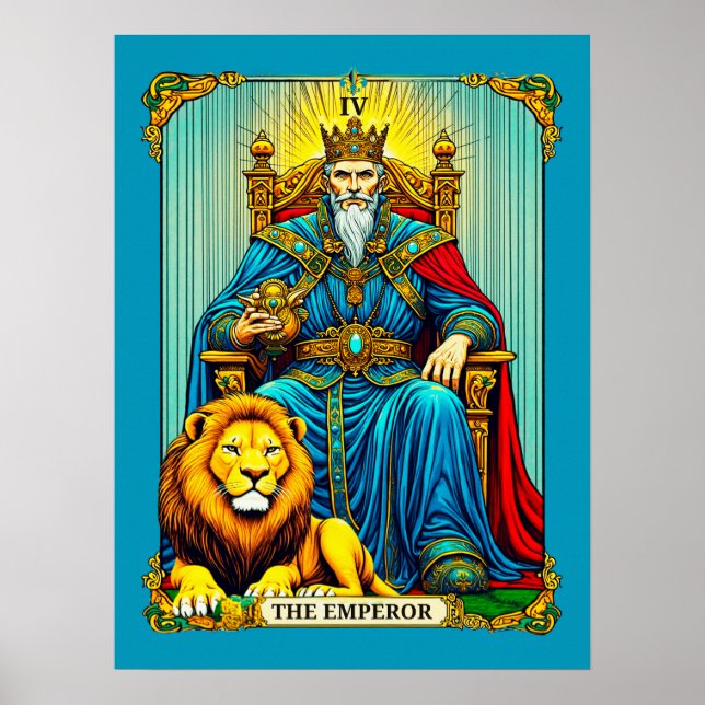 El arte de la carta del emperador Tarot (Frente)