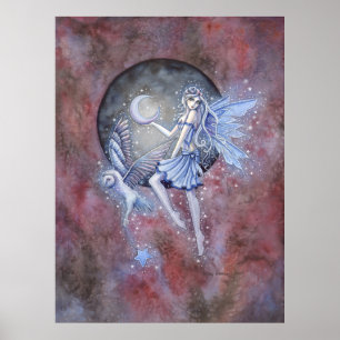 El arte de la fantasía de hembra y lechuza de Star