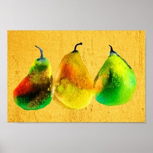 El arte de la oreja lindo poster de la fruta de la