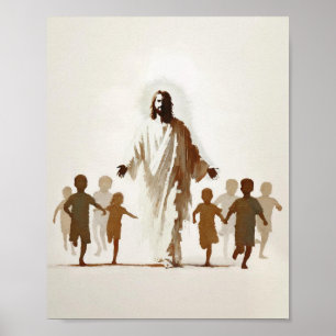 El arte de la pared de acuarela cristiana deja que
