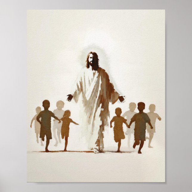 El arte de la pared de acuarela cristiana deja que (Frente)