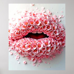 El arte de los labios de la flor dulce