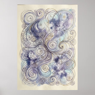 El Arte de Pared de la Suave Espiral de Luz Ancest