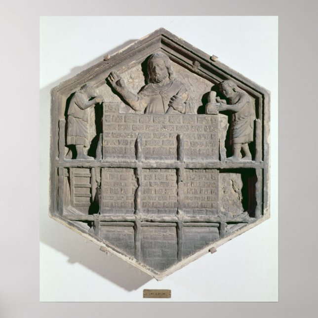 El arte del edificio, relieve decorativo hexagonal (Frente)