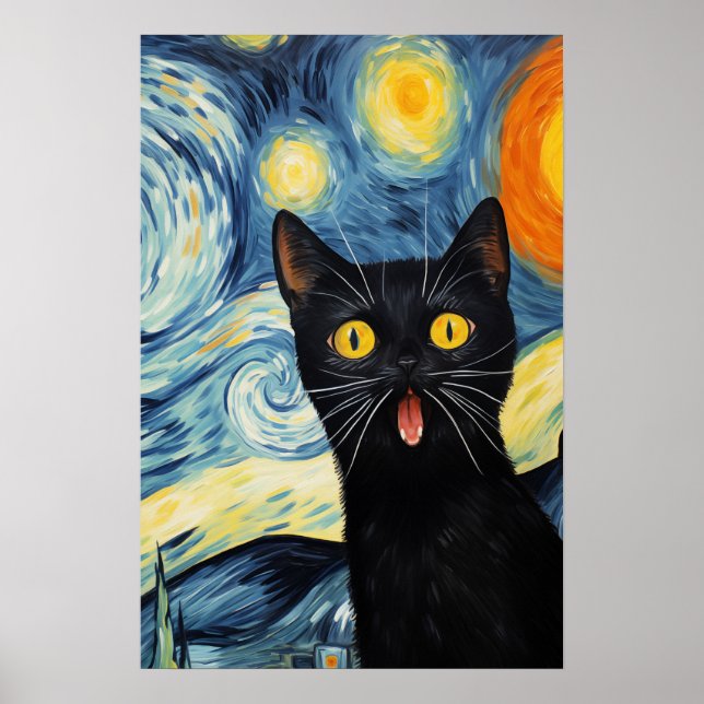 El arte del gato negro sorprendido (Frente)